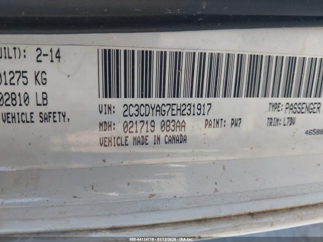 44124116 :رقم المزاد ، 2C3CDYAG7EH231917 vin ، 2014 Dodge Challenger Sxt مزاد بيع
