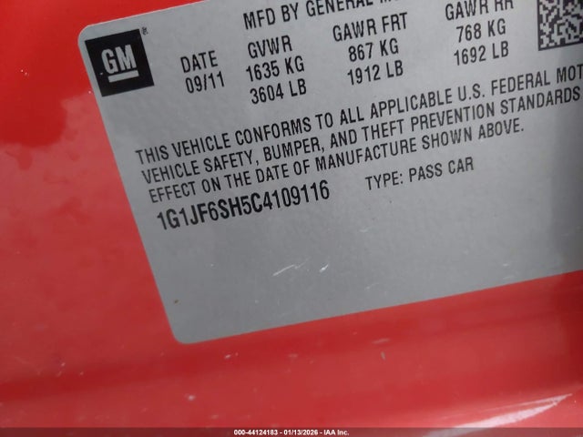 2012 CHEVROLET SONIC 1G1JF6SH5C4109116 Photo 8