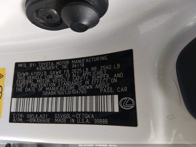 58ABK1GG1JU104765 Lexus ES 350