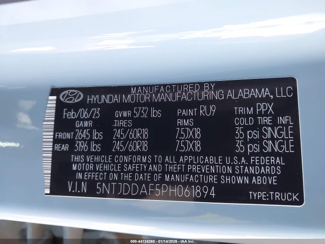 2023 HYUNDAI SANTA CRUZ 5NTJDDAF5PH061894 Photo 8