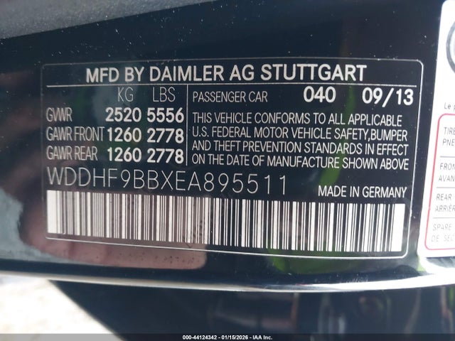 Продажа на аукционе авто 2014 Mercedes-benz E 550 4matic, vin: WDDHF9BBXEA895511, номер лота: 44124342