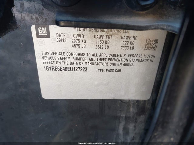 1G1RE6E46EU127223 Chevrolet Volt