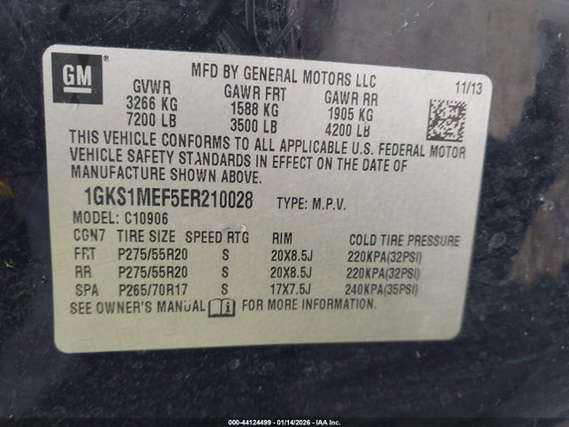 1GKS1MEF5ER210028 GMC Yukon Xl 1500 Denali