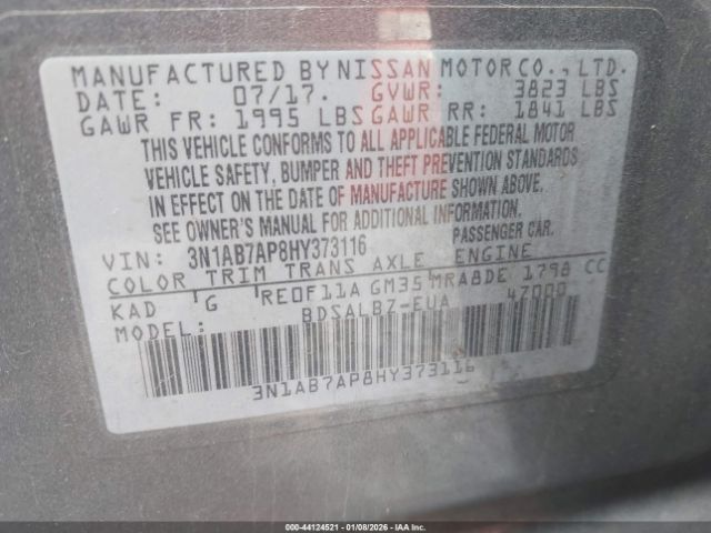 2017 NISSAN SENTRA 3N1AB7AP8HY373116 Photo 8