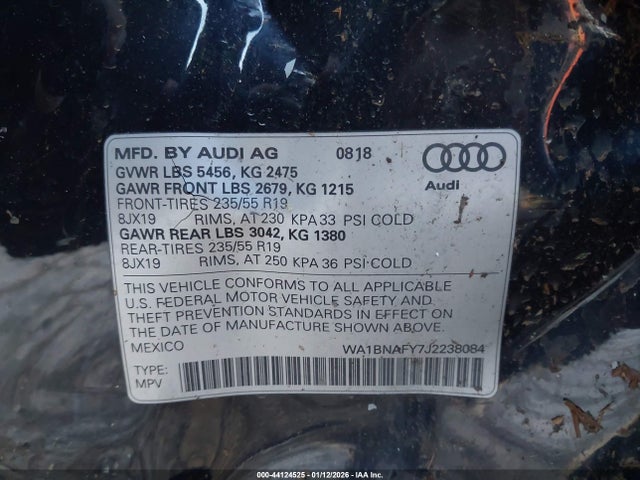2018 AUDI Q5 WA1BNAFY7J2238084 Photo 8