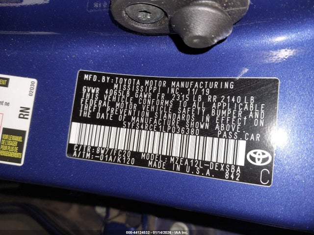 5YFS4RCE1LP036380 Toyota COROLLA SE