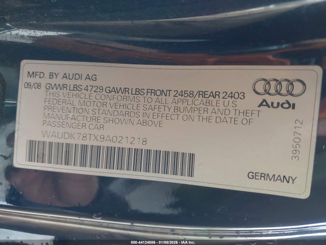 2009 AUDI A5 WAUDK78TX9A021218 Photo 8