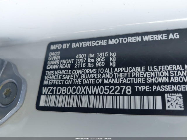 2022 TOYOTA GR SUPRA WZ1DB0C0XNW052278 Photo 8