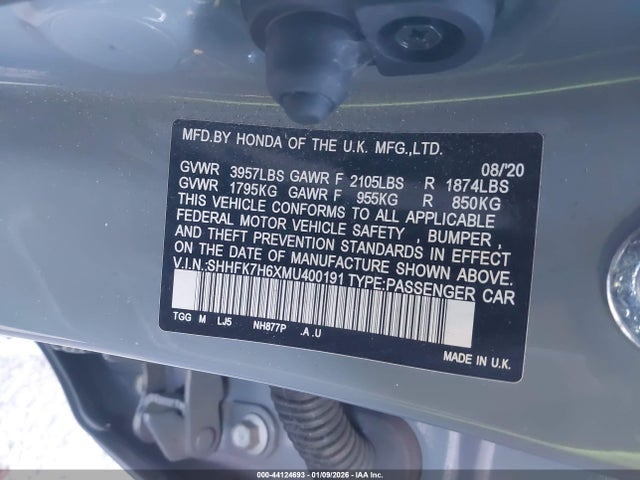 SHHFK7H6XMU400191 Honda CIVIC EX