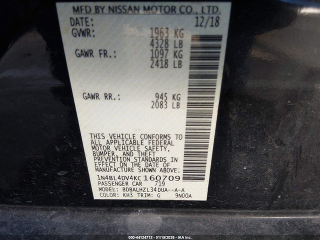 2019 NISSAN ALTIMA 1N4BL4DV4KC160709 Photo 8