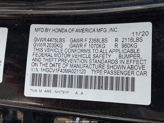1HGCV1F43MA021120 Honda Accord Sport Special Edition