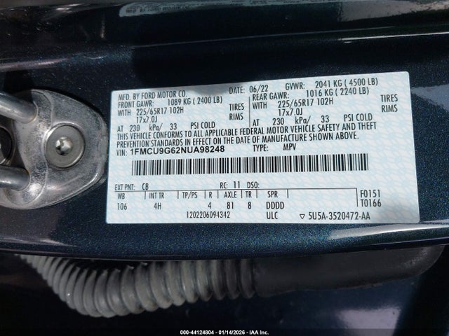 1FMCU9G62NUA98248 Ford ESCAPE SE