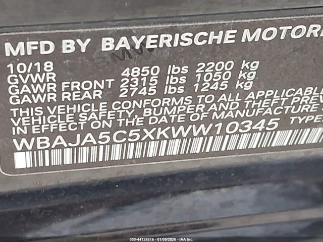 2019 BMW 530I WBAJA5C5XKWW10345 Photo 8