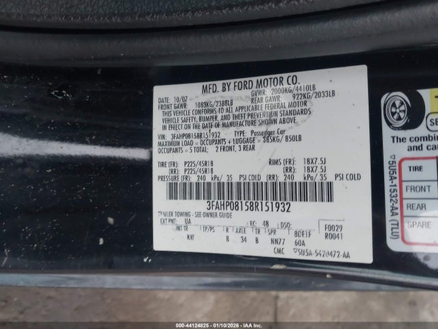 2008 FORD FUSION 3FAHP08158R151932 Photo 8