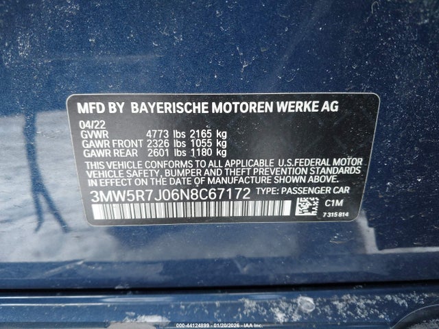 2022 BMW 330I 3MW5R7J06N8C67172 Photo 8