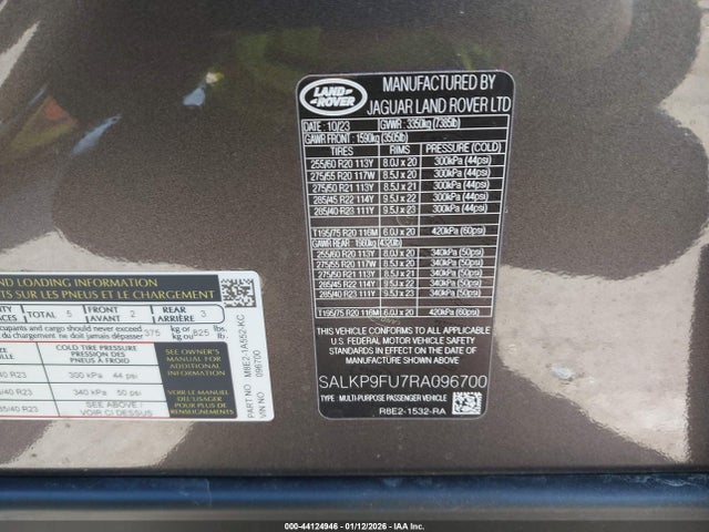 2024 LAND ROVER RANGE ROVER SALKP9FU7RA096700 Photo 8