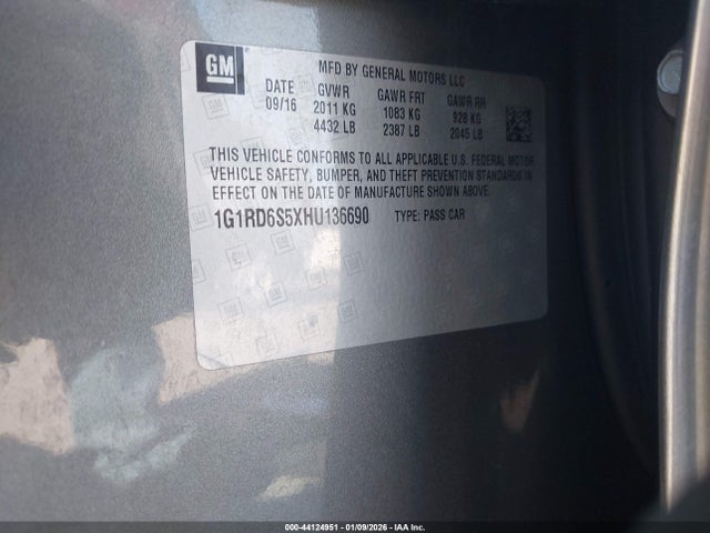 1G1RD6S5XHU136690 Chevrolet Volt Premier