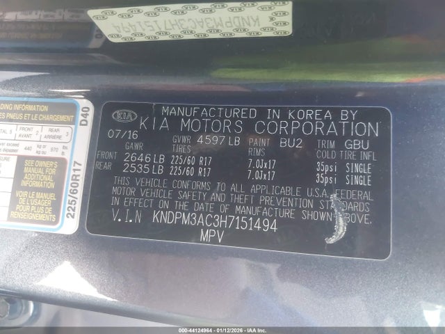 KIA Sportage Lx 2017 KNDPM3AC3H7151494 Image 9