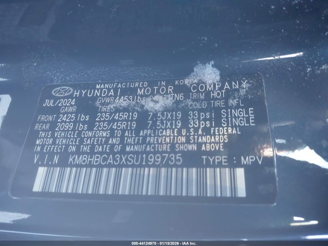 44124970 :رقم المزاد ، KM8HBCA3XSU199735 vin ، 2025 Hyundai Kona N Line S مزاد بيع