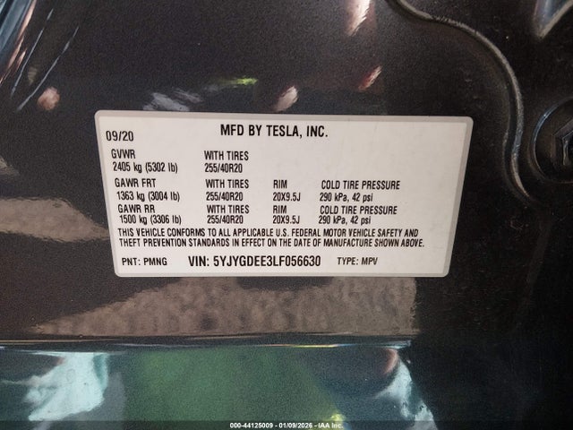 2020 TESLA MODEL Y 5YJYGDEE3LF056630 Photo 8