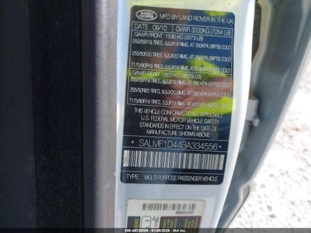 2011 LAND ROVER RANGE ROVER SALMF1D44BA334556 Photo 8