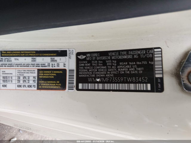 2009 MINI COOPER S WMWMF73559TW83452 Photo 8