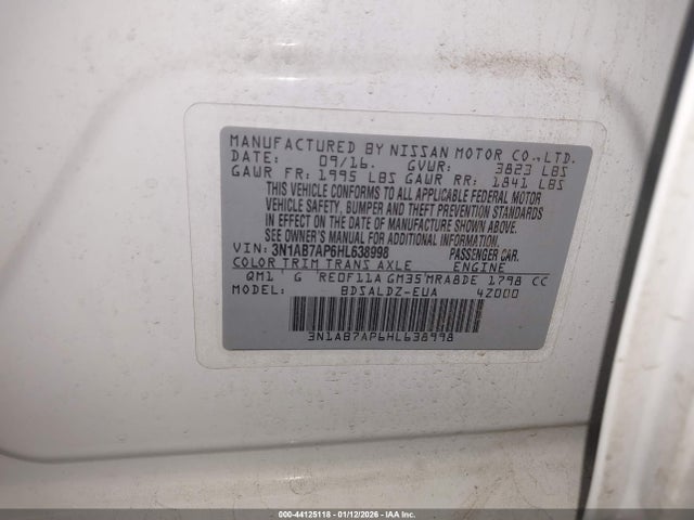 3N1AB7AP6HL638998 Nissan SENTRA SV