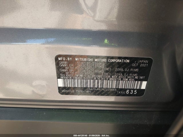 2022 MITSUBISHI OUTLANDER JA4J3UA83NZ039668 Photo 8