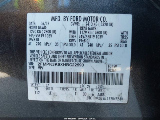 2017 FORD EDGE 2FMPK3K9XHBC22590 Photo 8