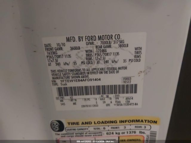 2010 FORD F-150 1FTEW1E84AFD91404 Photo 8