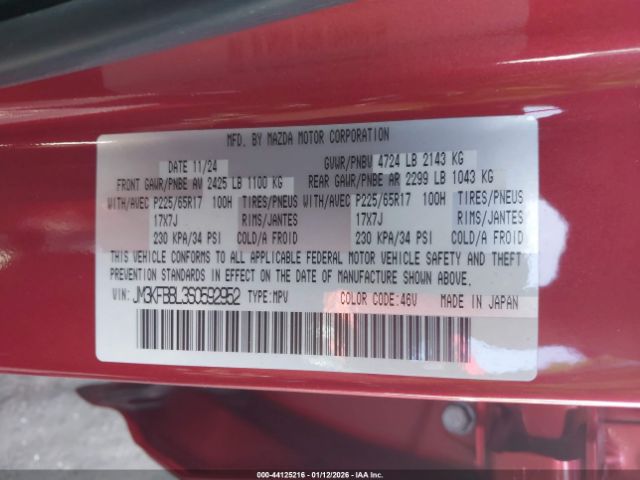 2025 MAZDA CX-5 JM3KFBBL3S0592952 Photo 8