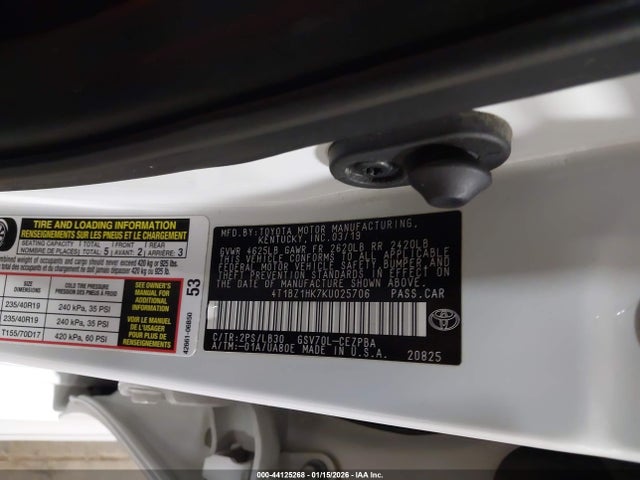 4T1BZ1HK7KU025706 Toyota Camry Xse V6
