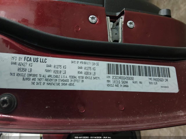 Продажа на аукционе авто 2016 Chrysler 300 Limited, vin: 2C3CCARG5GH358392, номер лота: 44125293