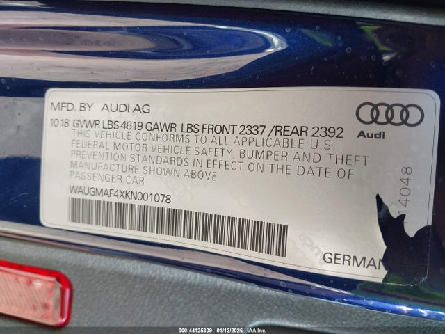 Audi A4 40 Premium/40 Titanium Premium 2019 WAUGMAF4XKN001078 Image 9