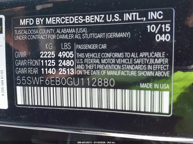 55SWF6EB0GU112880 Mercedes-Benz C 450 Amg 4matic