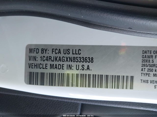 2022 JEEP GRAND CHEROKEE L 1C4RJKAGXN8533638 Photo 8