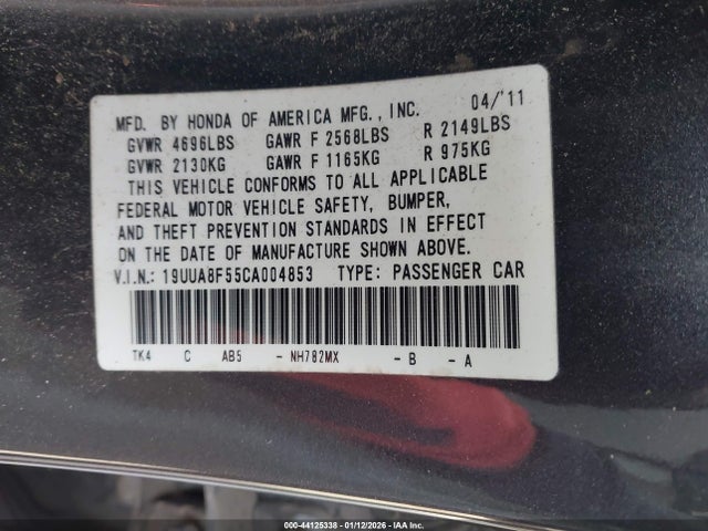 2012 ACURA TL 19UUA8F55CA004853 Photo 8