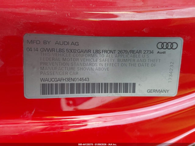 2014 AUDI S5 WAUCGAFH3EN014543 Photo 8