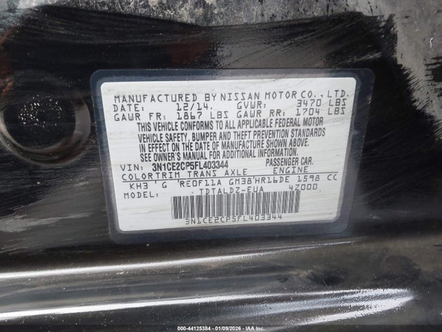 Nissan Versa Note S (sr)/s Plus/sl/sr/sv 2015 3N1CE2CP5FL403344 Image 9