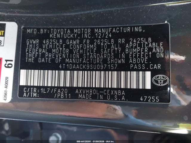 Toyota CAMRY LE 2025 4T1DAACK9SU097157 Image 9