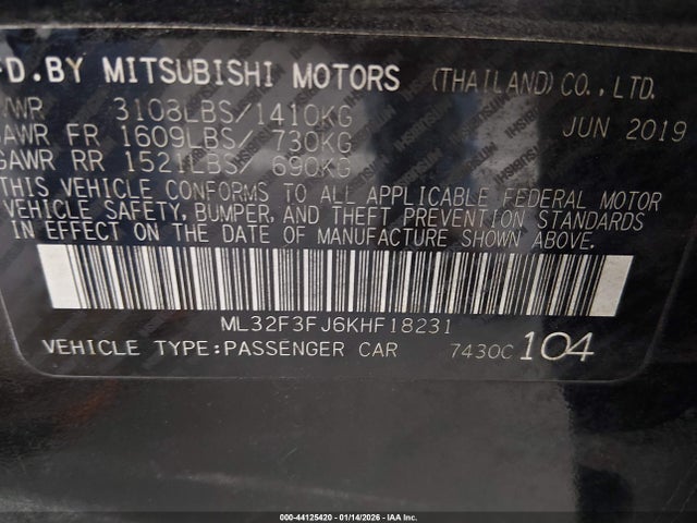 2019 MITSUBISHI MIRAGE G4 ML32F3FJ6KHF18231 Photo 8
