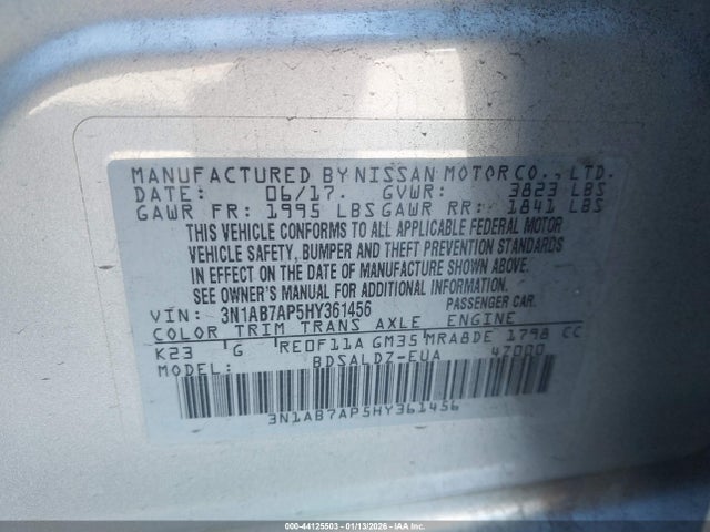 3N1AB7AP5HY361456 Nissan SENTRA SV