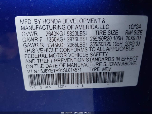 Продаж на аукціоні авто 2025 Acura Mdx A-spec Advance Package, vin: 5J8YE1H91SL014571, номер лоту: 44125556