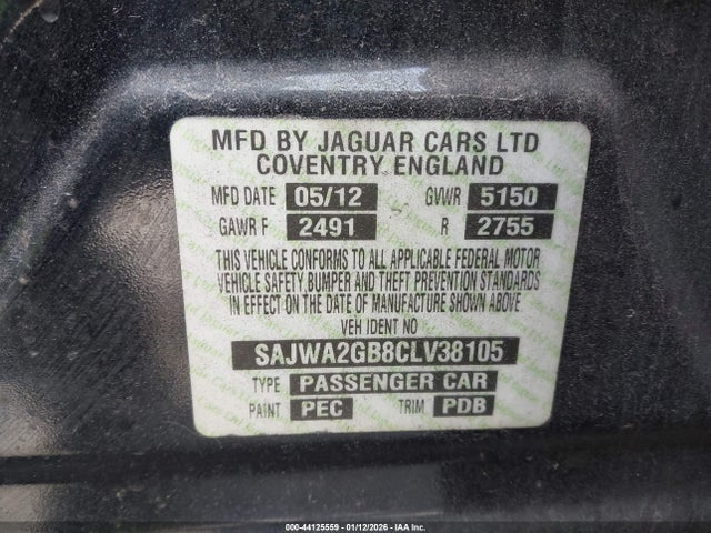 2012 JAGUAR XJ SAJWA2GB8CLV38105 Photo 8