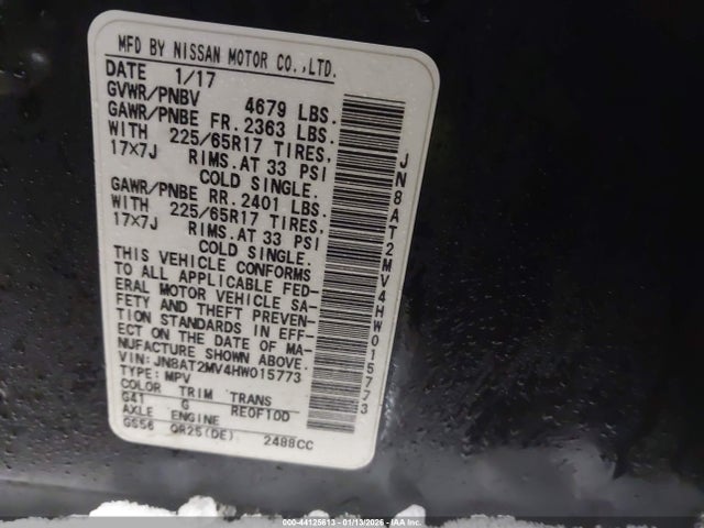 JN8AT2MV4HW015773 Nissan ROGUE S