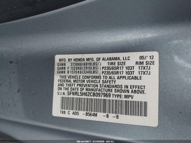 2012 HONDA ODYSSEY 5FNRL5H62CB097969 Photo 8