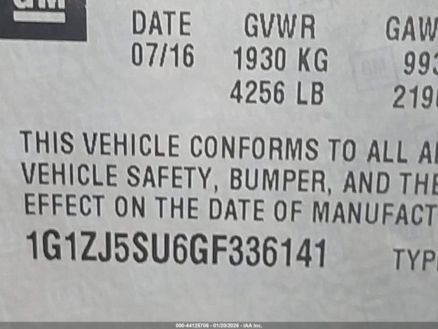 2016 CHEVROLET MALIBU HYBRID 1G1ZJ5SU6GF336141 Photo 8