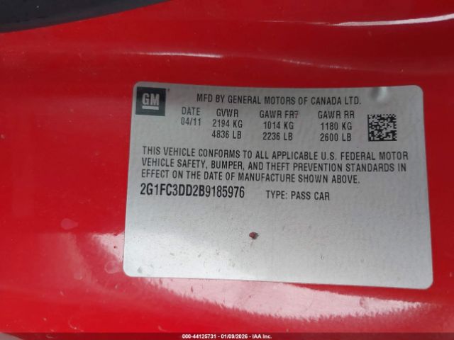 2011 CHEVROLET CAMARO 2G1FC3DD2B9185976 Photo 8