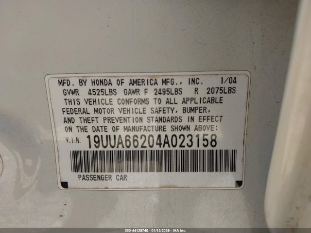 2004 ACURA TL 19UUA66204A023158 Photo 8