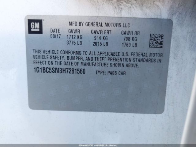 2017 CHEVROLET CRUZE 1G1BC5SM3H7281560 Photo 8